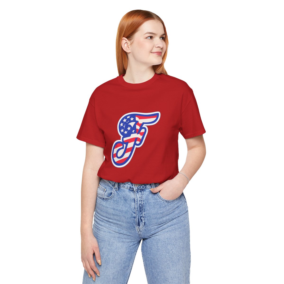 Fillies Softball American "F" Logo Unisex Bella+Canvas Cotton Jersey Tee Shirt