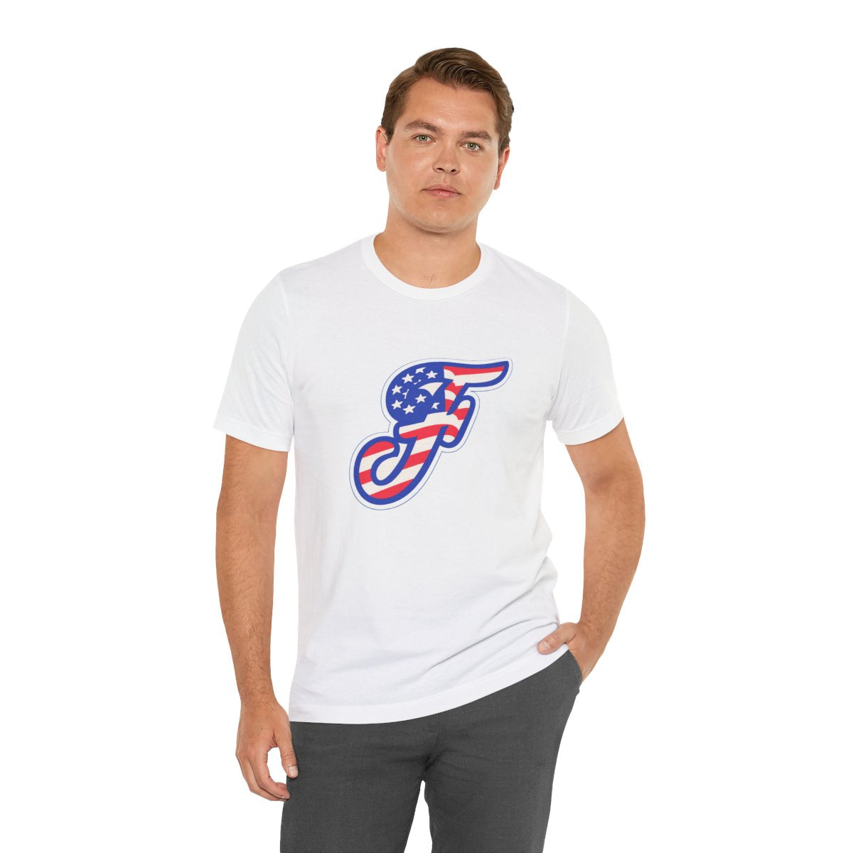 Fillies Softball American "F" Logo Unisex Bella+Canvas Cotton Jersey Tee Shirt