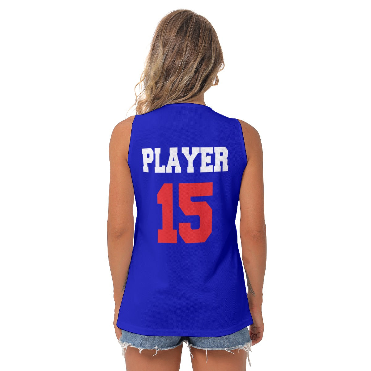 Mavs Baseball Women's Royal Blue Sleeveless V-Neck Top