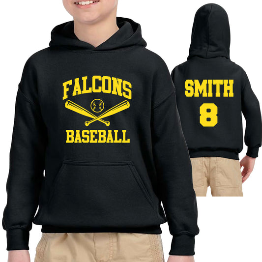 Baseball Team Design Gildan Heavy Cotton Blend Youth Hoodie Sweatshirt - 3.18500b \