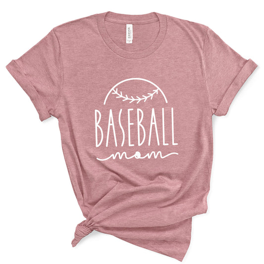 Baseball Mom Bella+Canvas Heather Cotton Jersey Tee Shirt - 3001