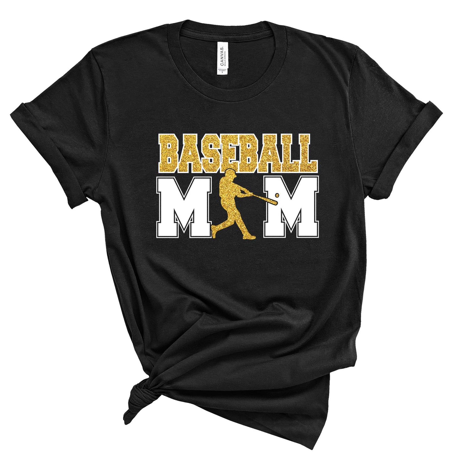 Baseball Mom Custom Glitter Design Unisex Soft Bella + Canvas Jersey T Shirt - 3001