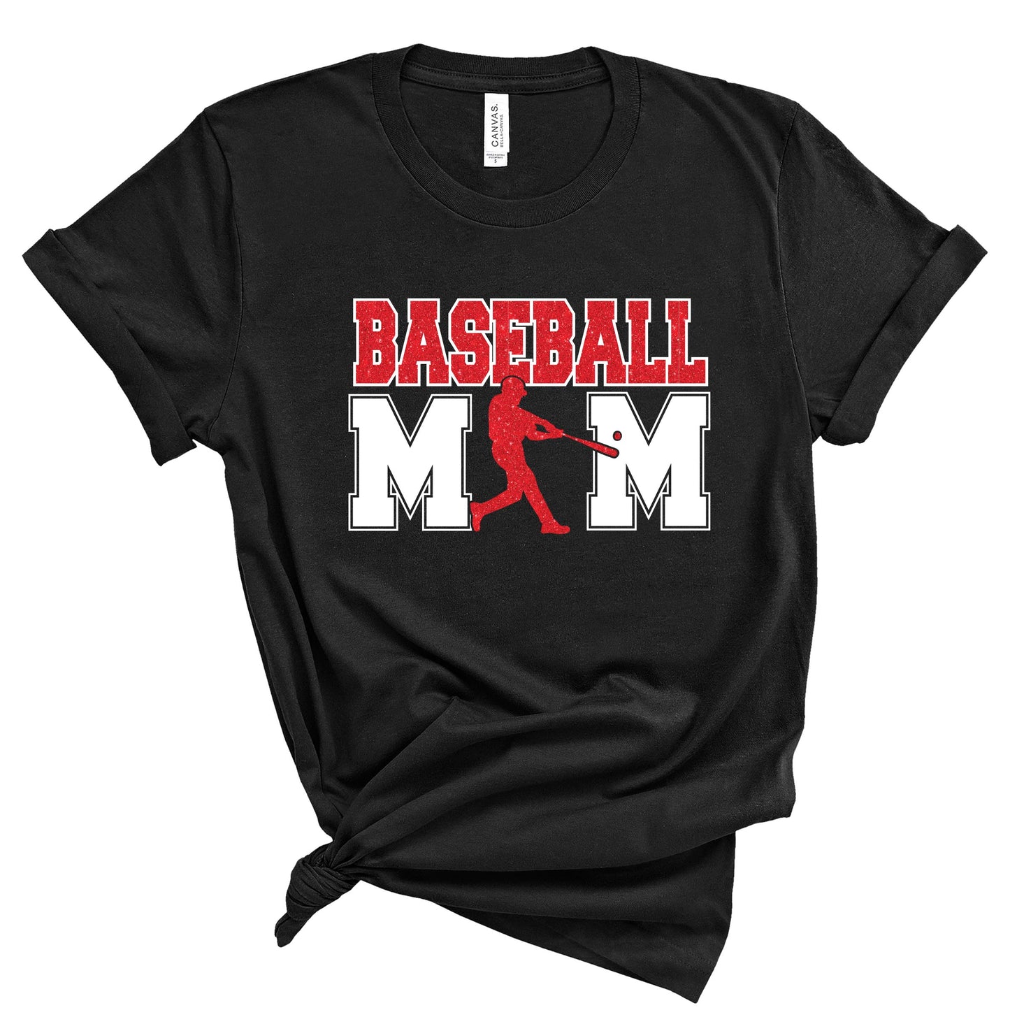 Baseball Mom Custom Glitter Design Unisex Soft Bella + Canvas Jersey T Shirt - 3001
