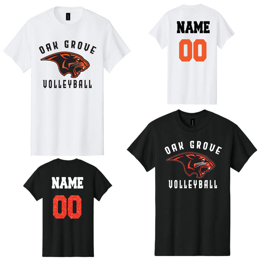 Oak Grove Middle School Panthers Volleyball Gildan Unisex Tee Shirt with Personalization