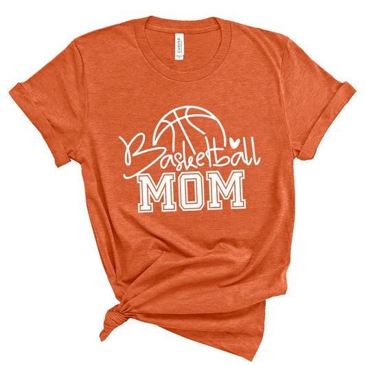 Basketball Mom Bella+Canvas Heather Cotton Jersey Tee Shirt - 103.3001