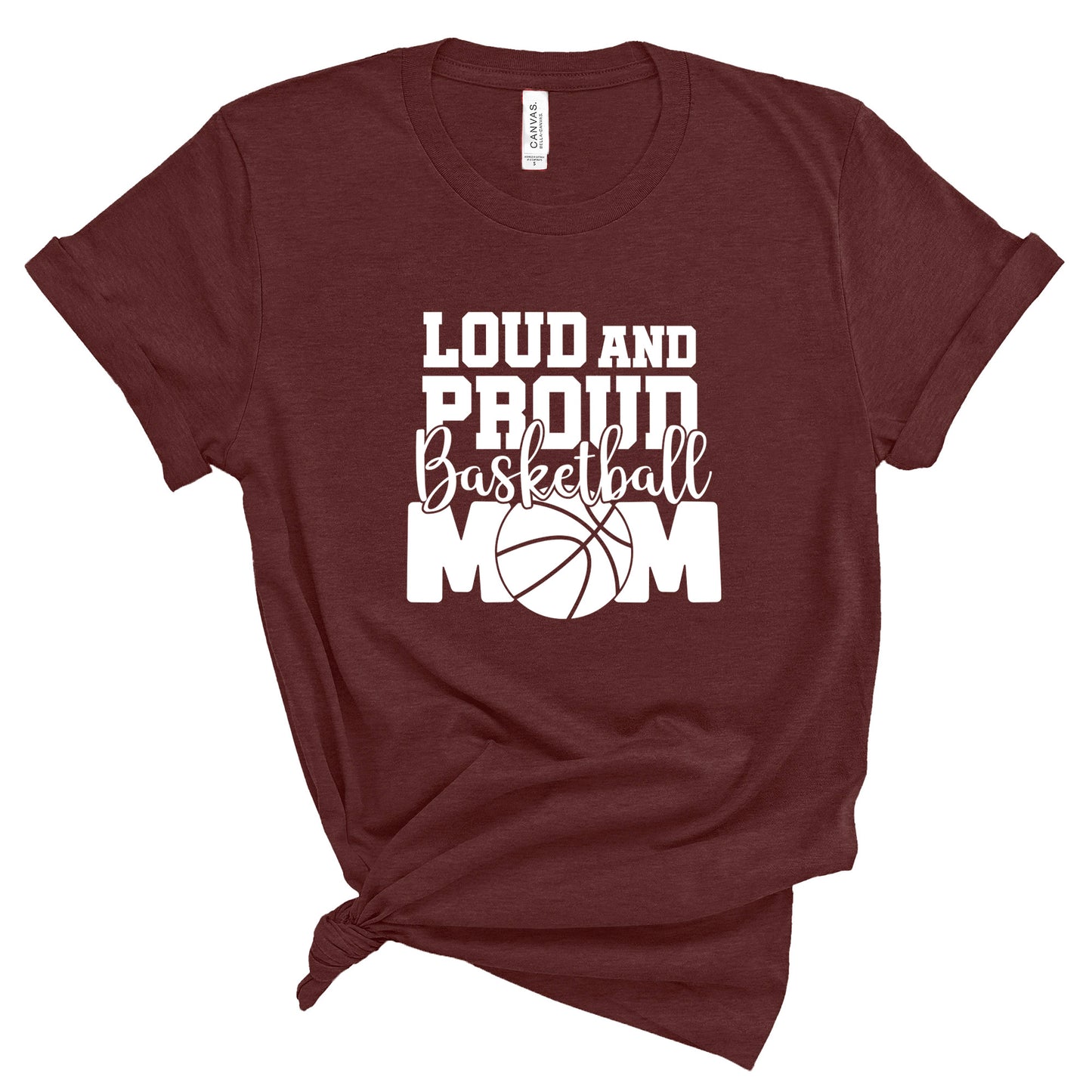 Loud and Proud Basketball Mom Bella+Canvas Heather Cotton Jersey Tee Shirt - 3001