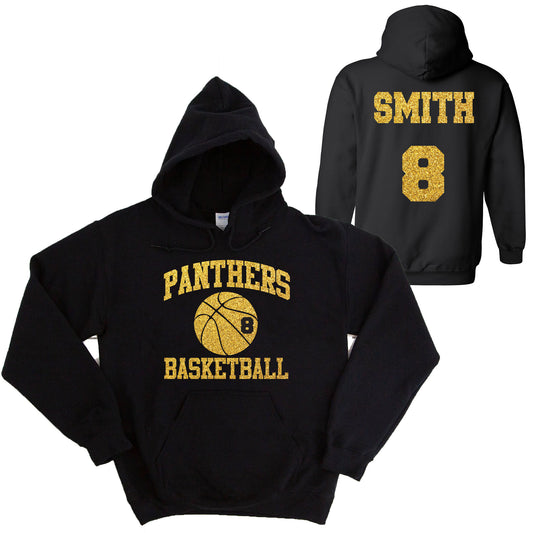 Basketball Team Glitter Design Gildan Heavy Cotton Blend Hoodie Sweatshirt - 3.18500