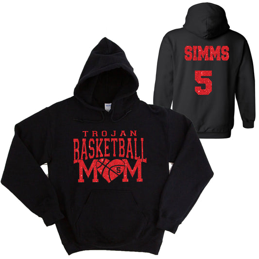 Basketball Mom Glitter Design Gildan Heavy Cotton Blend Hoodie Sweatshirt - 5.18500