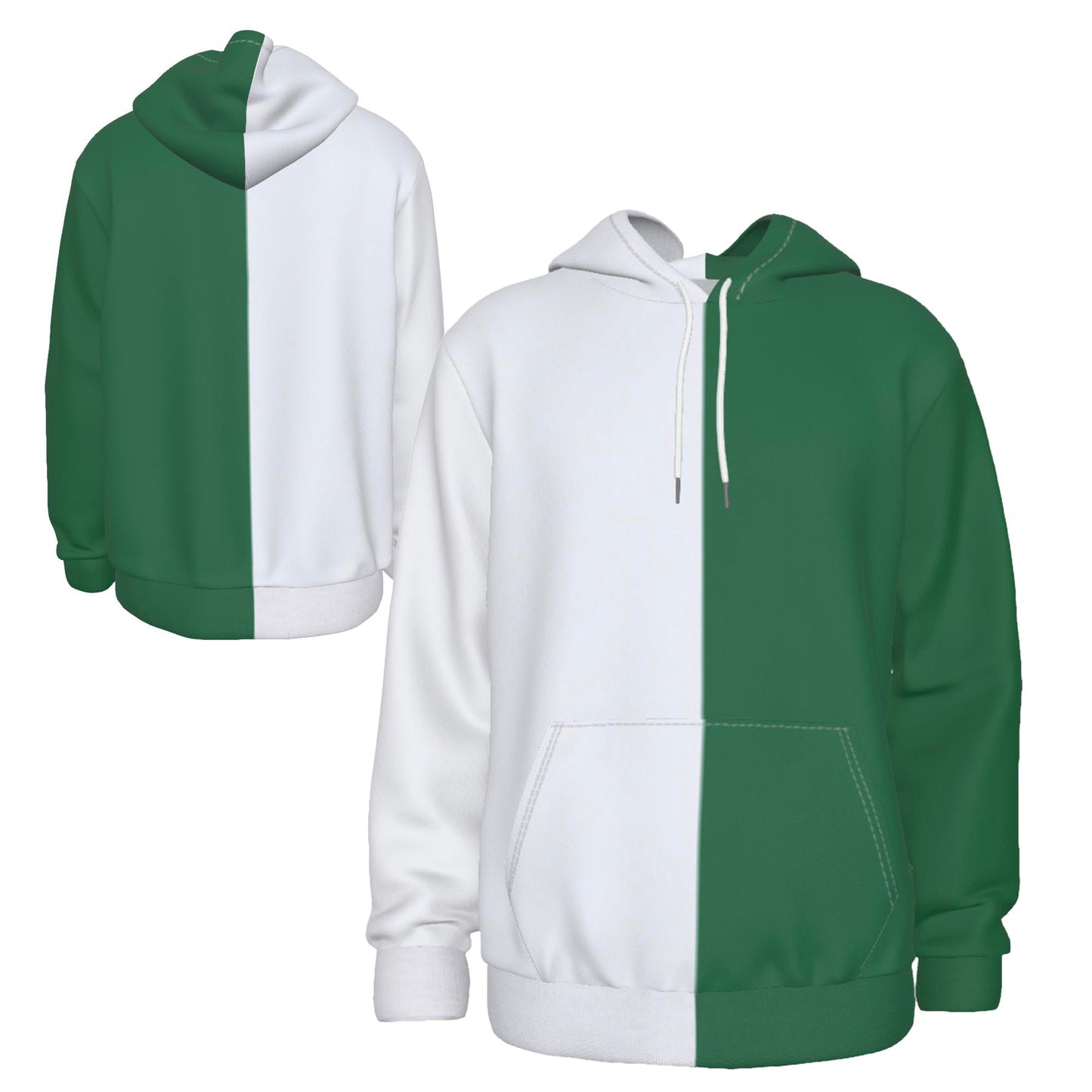 Fully Custom Dark Green & White Athletic Wear Team Sports Hoodie Sweatshirt - HD-32