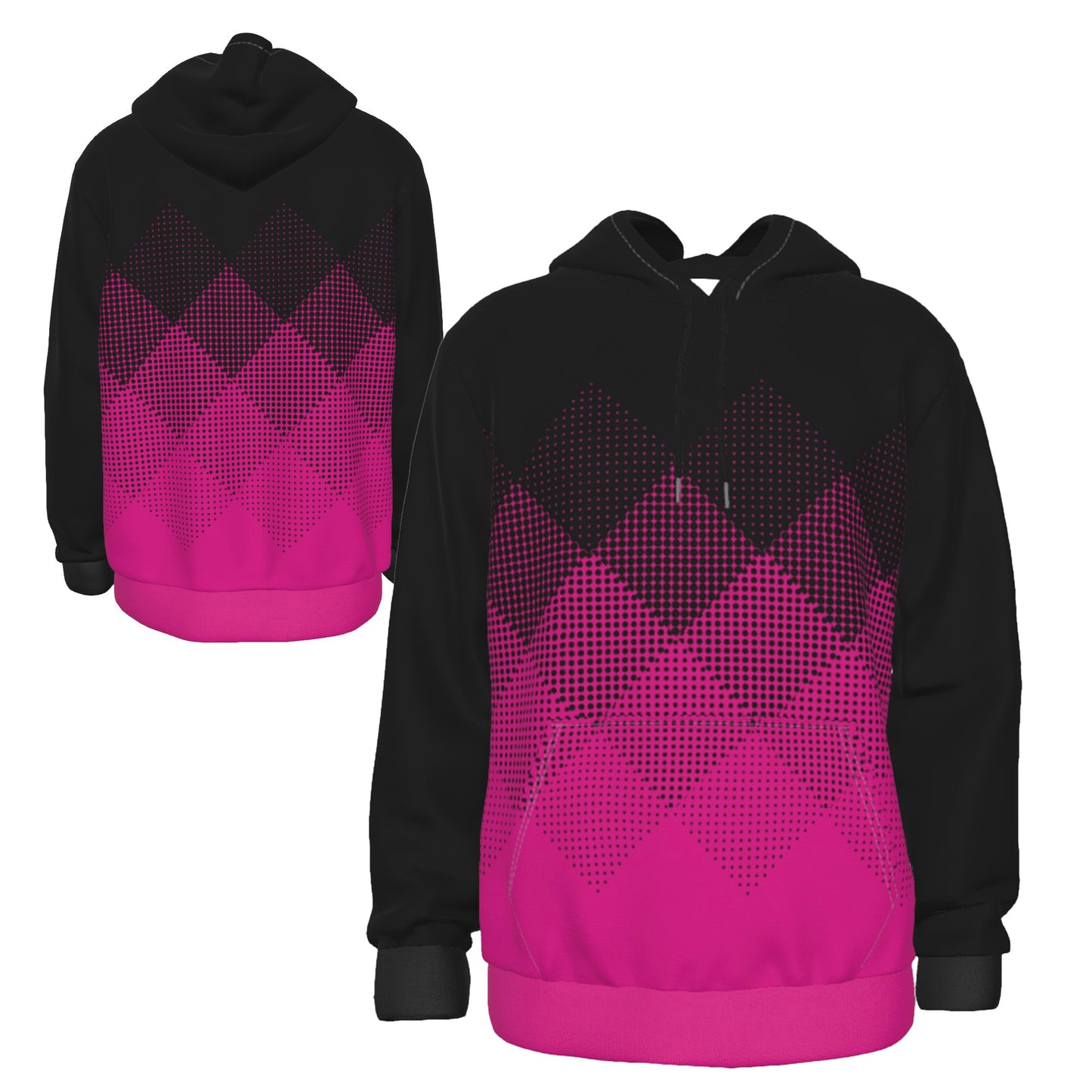 Fully Custom Black & Pink Athletic Wear Team Sports Hoodie Sweatshirt - HD-2