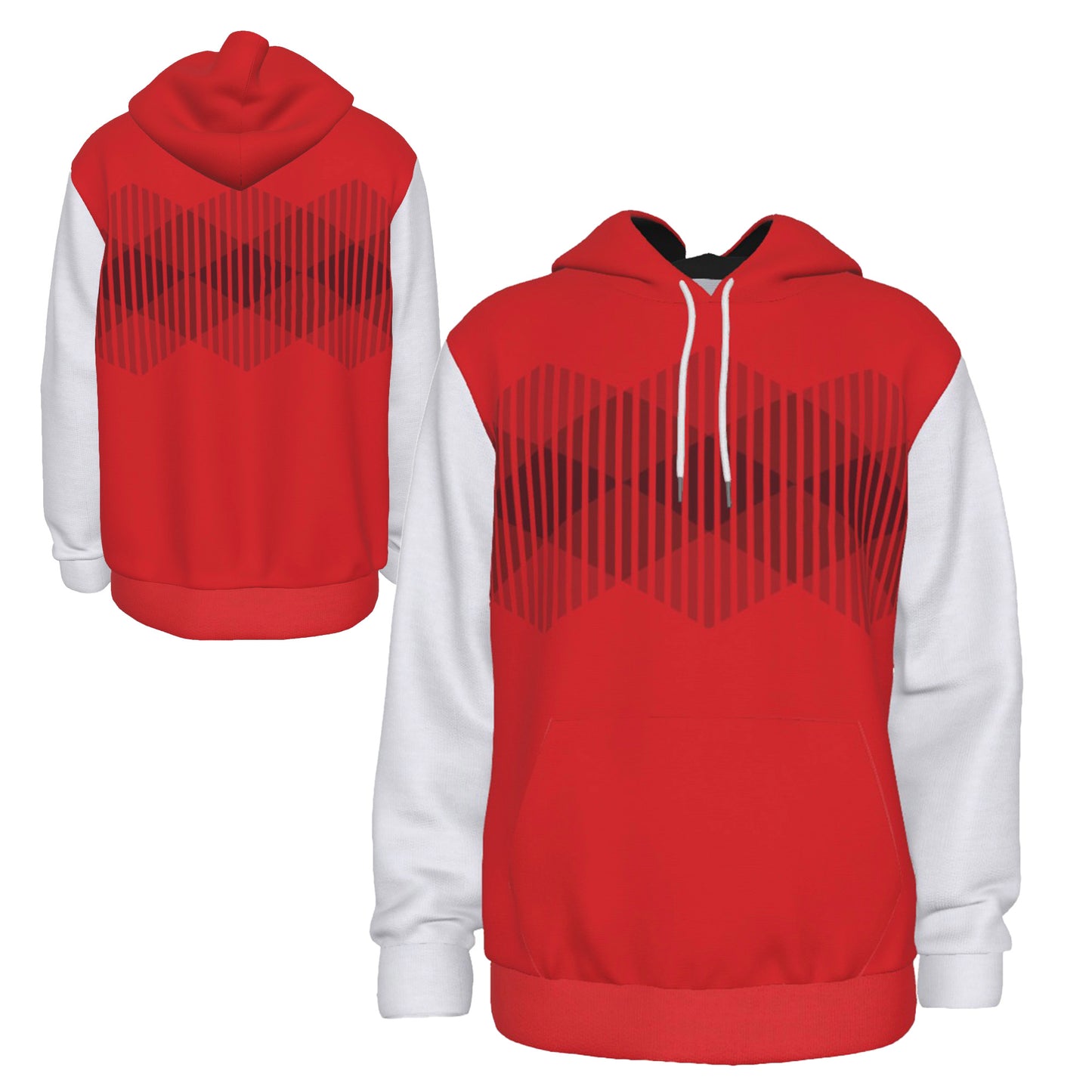 Fully Custom Red & White Athletic Wear Team Sports Hoodie Sweatshirt - HD-33