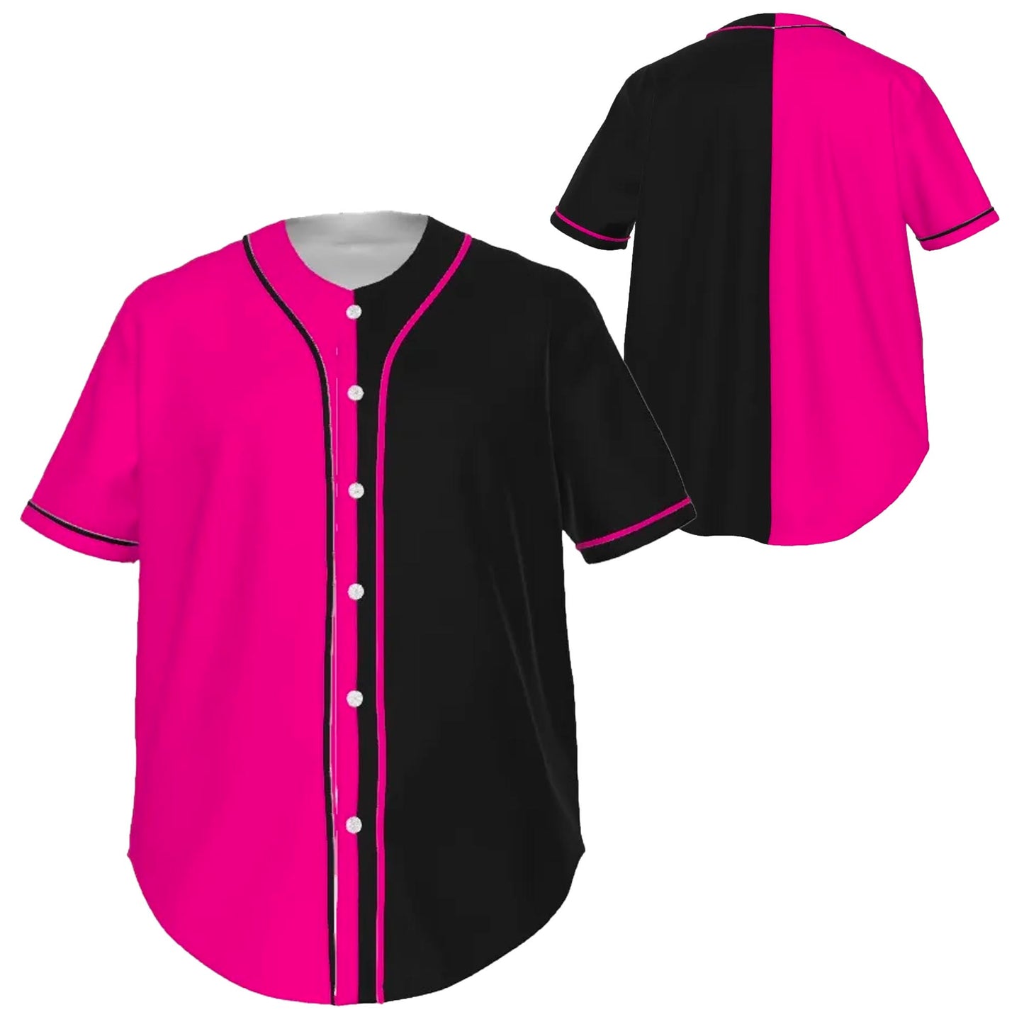 Fully Custom Pink and Black Baseball Softball Team Design Baseball Jersey BS-12