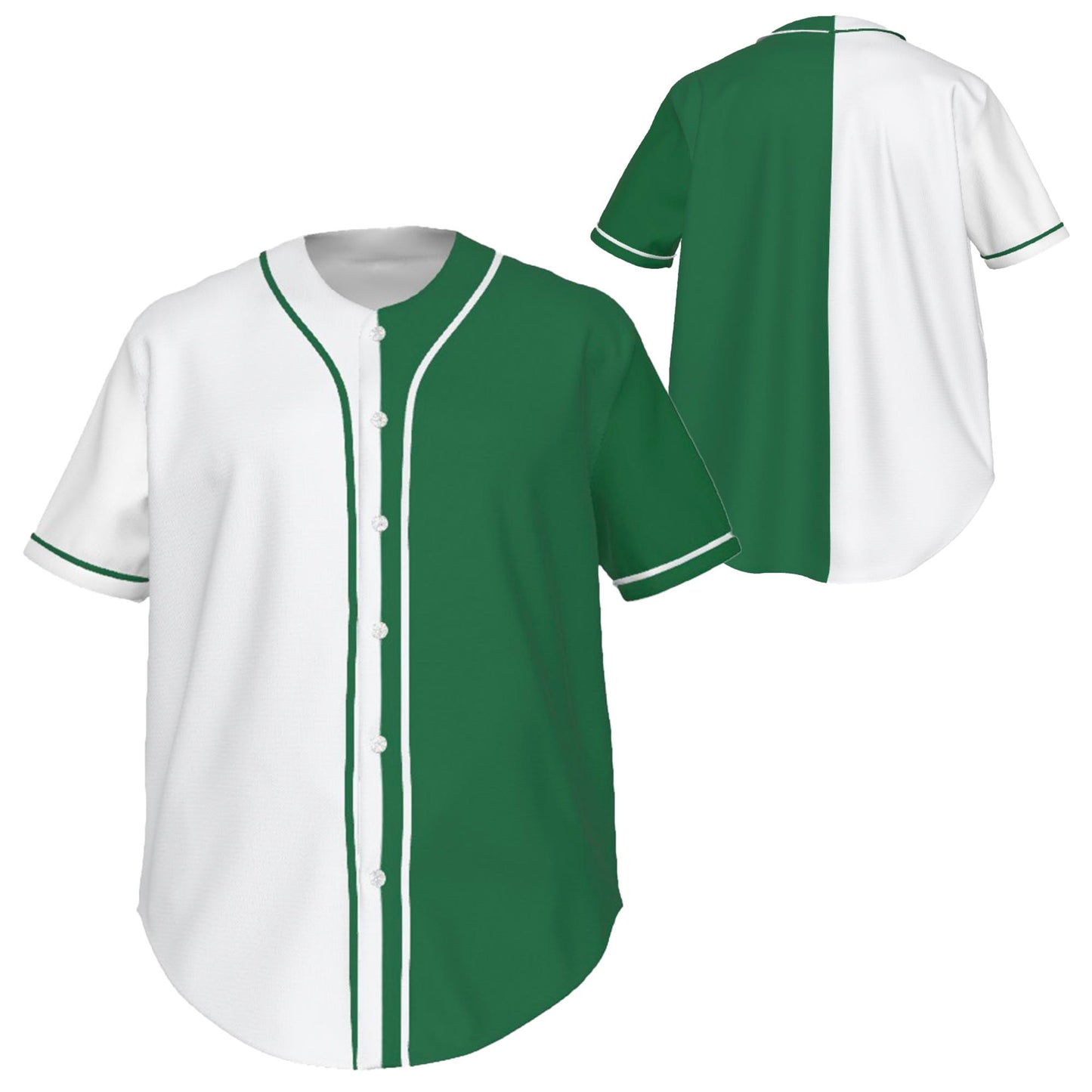Fully Custom White and Green Baseball Softball Team Design Baseball Jersey BS-16