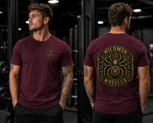 Wildman Wheeler Steam Punk Spider Bella Canvas Cotton Unisex Jersey Maroon T Shirt