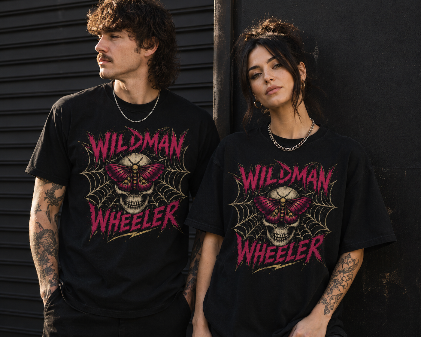 Wildman Wheeler Skull Bella Canvas Cotton Unisex Jersey Black T Shirt