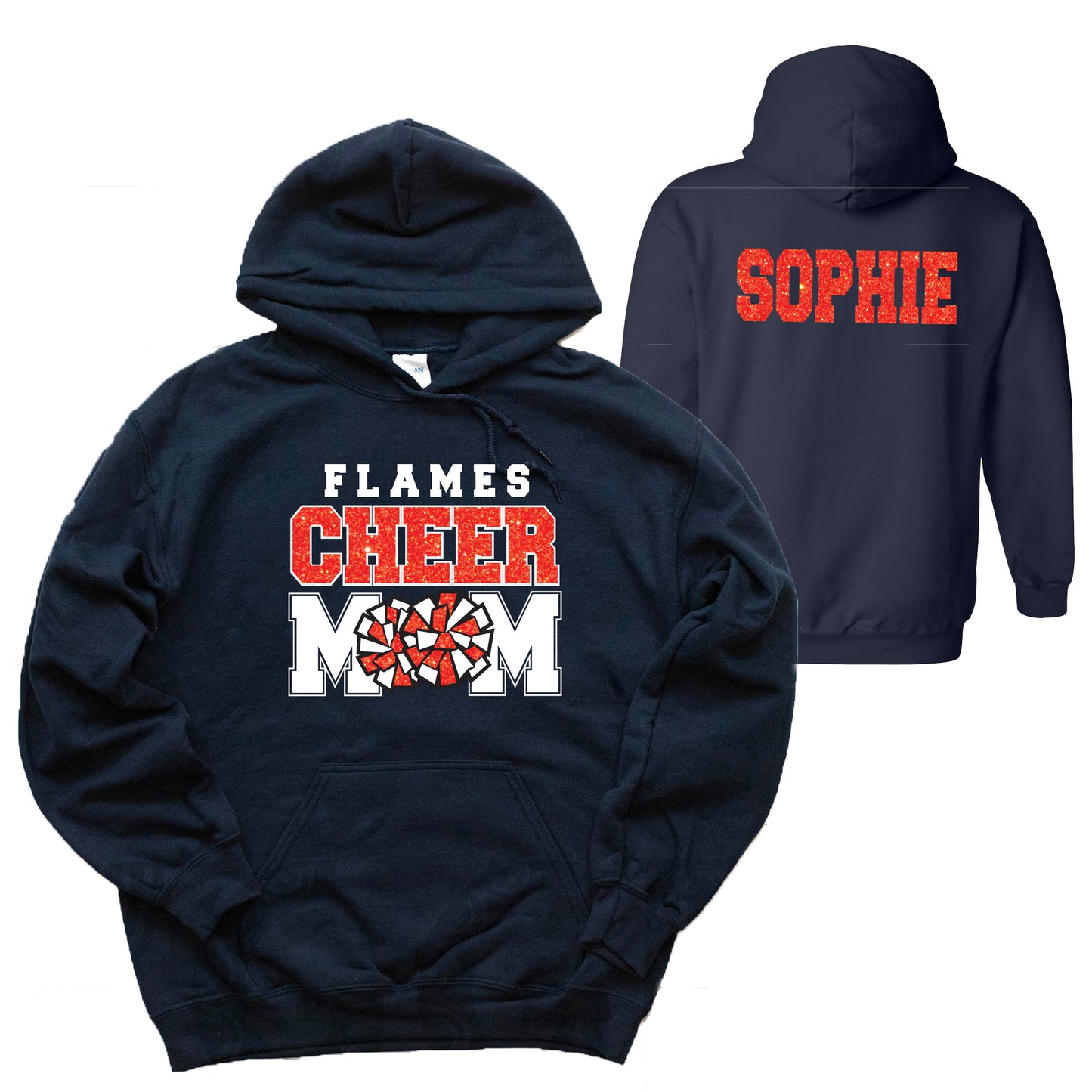 Cheer Mom Glitter Design Gildan Heavy Cotton Blend Hoodie Sweatshirt - 5.18500