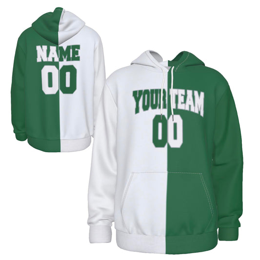 Fully Custom Dark Green & White Athletic Wear Team Sports Hoodie Sweatshirt - HD-32