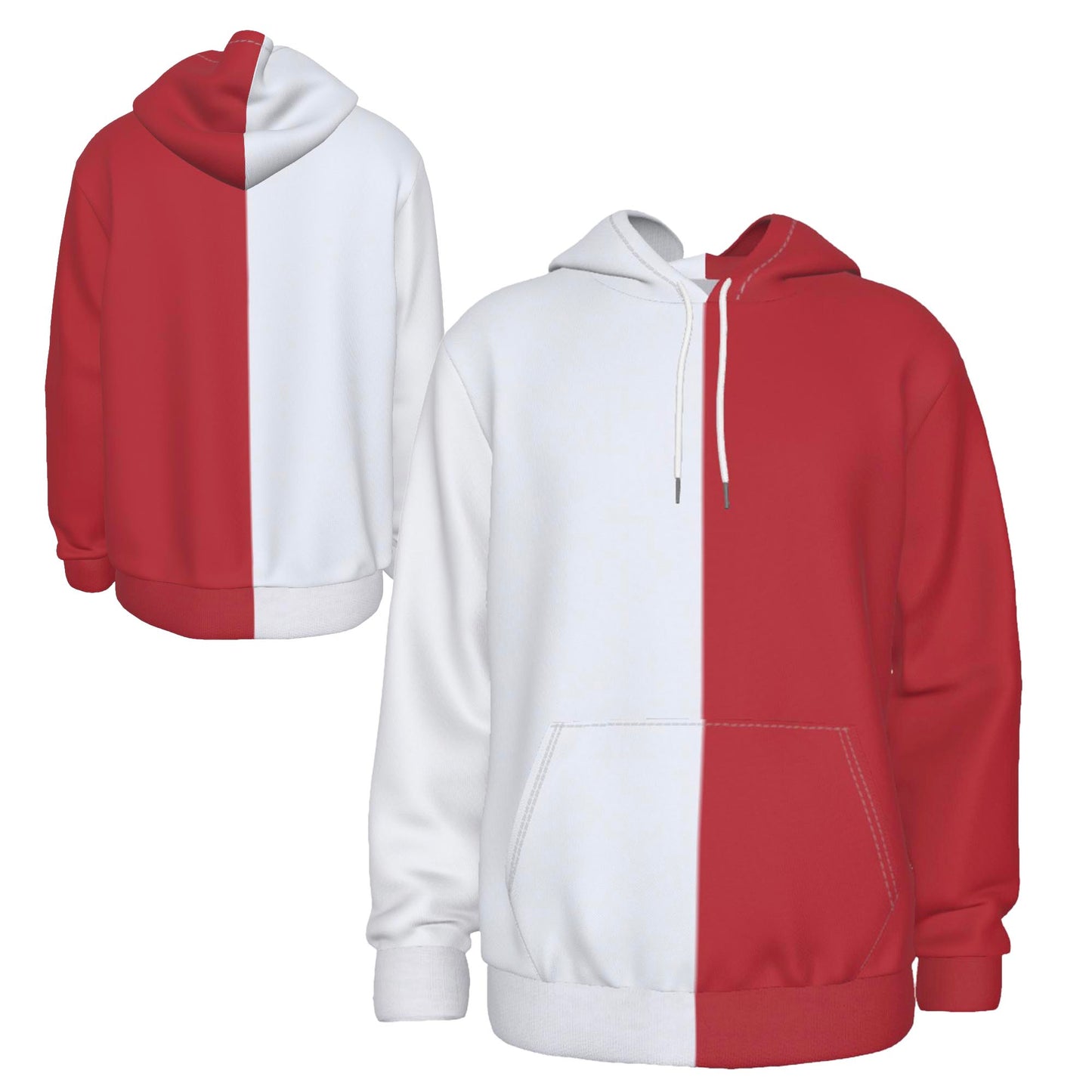 Fully Custom Red & White Athletic Wear Team Sports Hoodie Sweatshirt - HD-32