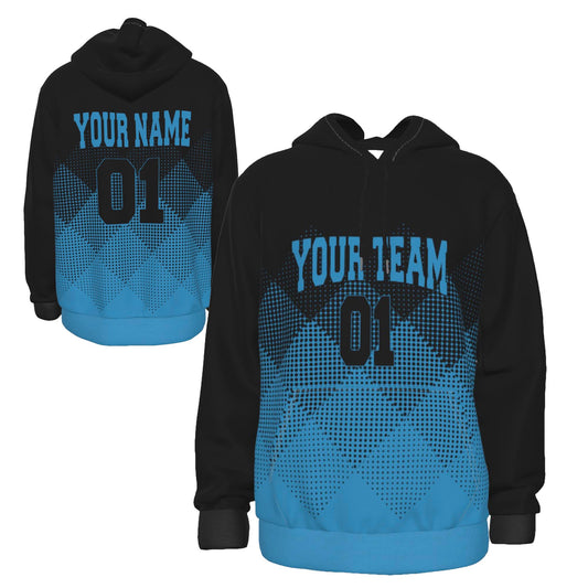 Fully Custom Black & Blue Athletic Wear Team Sports Hoodie Sweatshirt - HD-2