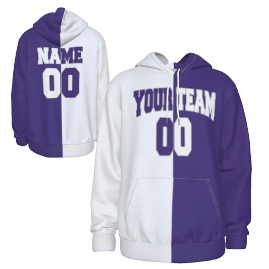 Fully Custom Purple & White Athletic Wear Team Sports Hoodie Sweatshirt - HD-32