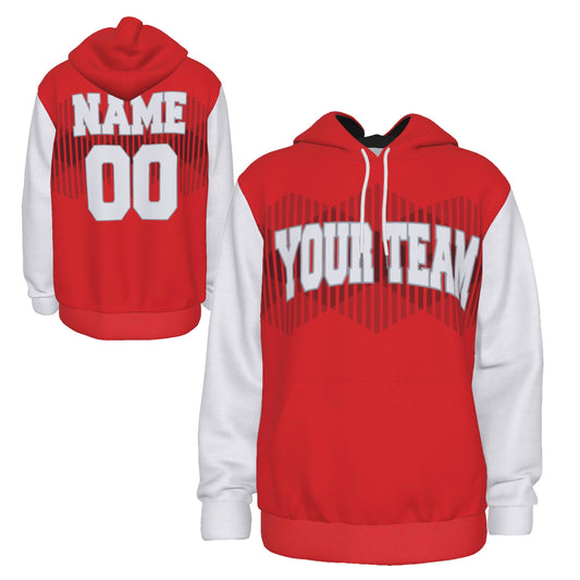 Fully Custom Red & White Athletic Wear Team Sports Hoodie Sweatshirt - HD-33