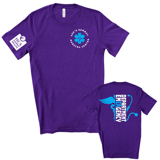 Lees Summit Medical Center Emergency Department Unisex Purple Bella+Canvas Tee Shirt - 3001