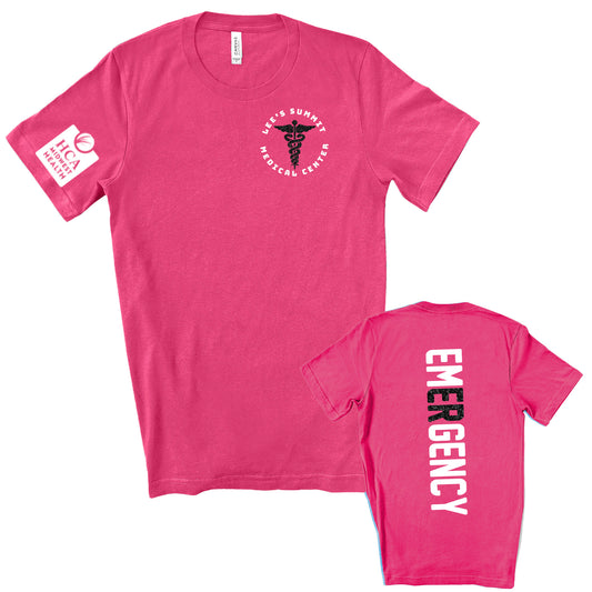 Lees Summit Medical Center Emergency Department Unisex Pink Bella+Canvas Tee Shirt - 3001