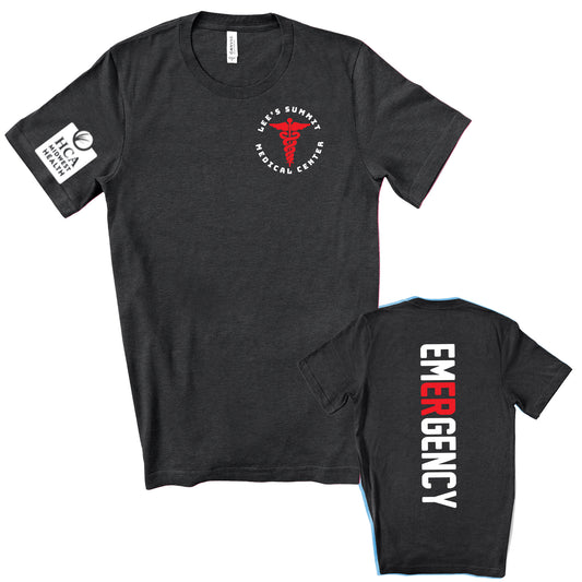 Lees Summit Medical Center Emergency Department Unisex Black Bella+Canvas Tee Shirt - 3001