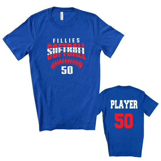 Fillies Softball Royal Blue Unisex Bella+Canvas Cotton Jersey Tee Shirt