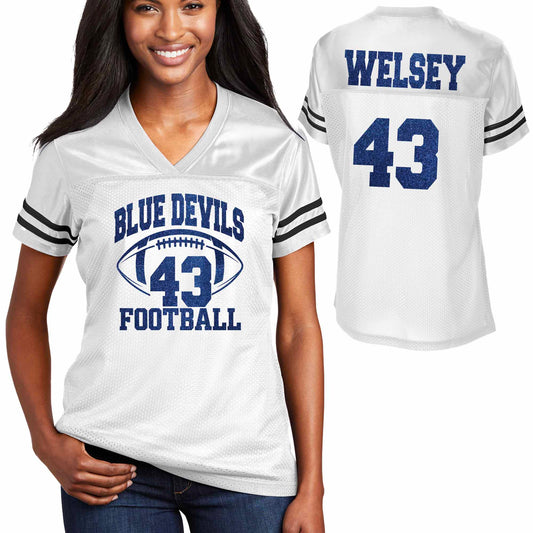 Football Team Glitter Team Design Women's Sport-Tek Replica Football Jersey - LST307