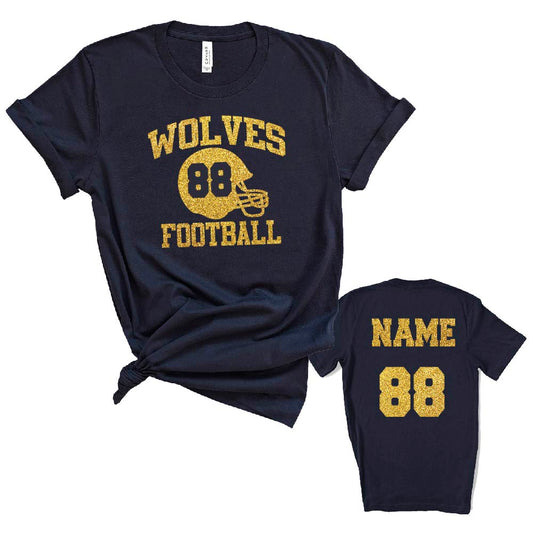 Football Team Design Personalized Glitter Design Unisex Soft Bella + Canvas Jersey T Shirt - 3001 (Copy)