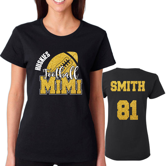 Football Mimi Glitter Team Design Women's Gildan Tee Shirt - 5000L (Copy)