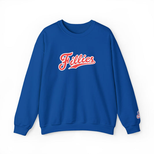 Embroidered Fillies Softball Unisex Gildan Cotton Crewneck Sweatshirt