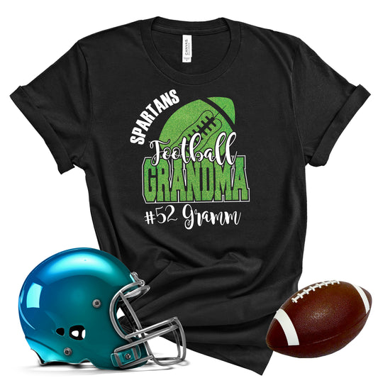 Football Grandma Personalized Glitter Design Unisex Soft Bella + Canvas Jersey T Shirt - 3001