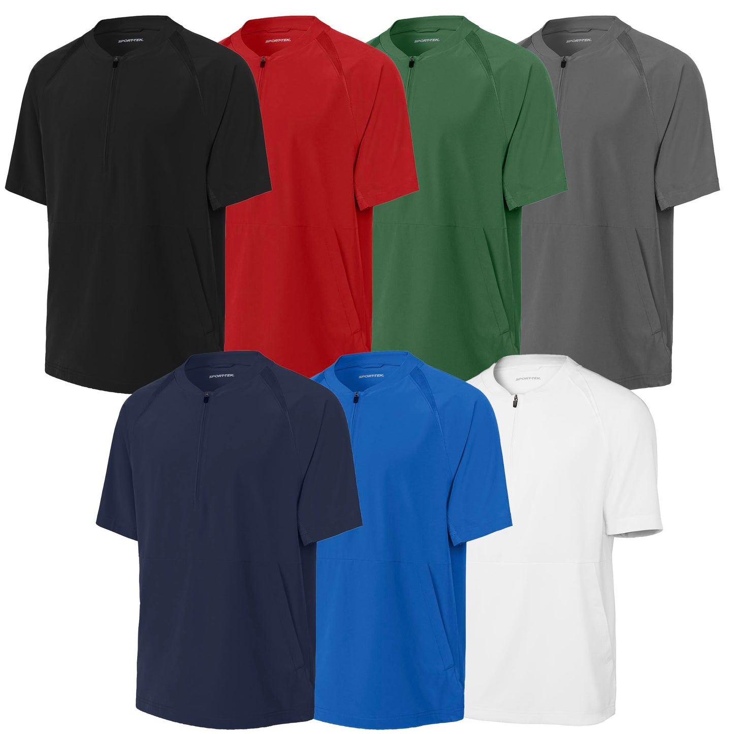 Baseball Team Custom Personalized Unisex 1/2-Zip Short Sleeve Training Jacket by Sport Tek - JST489