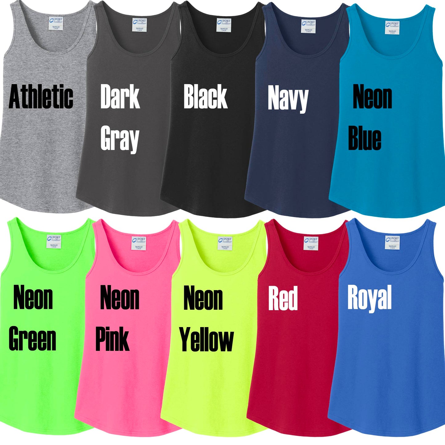 Custom Baseball Team Glitter Design Port & Co Women's Cotton Core Tank Top - 817.LPC54TT