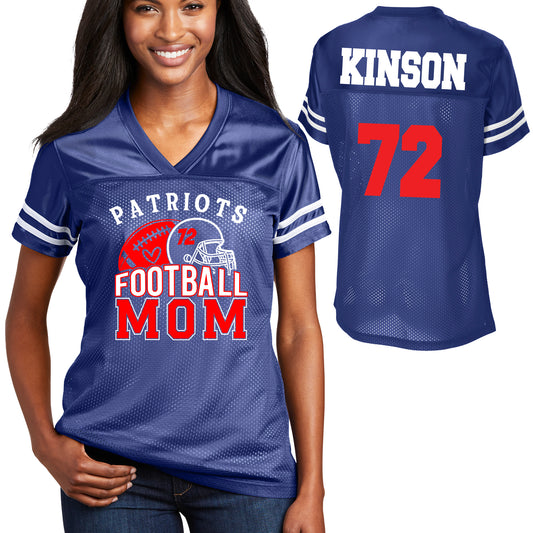 Patriots Football Mom Team Design Women's Royal Sport-Tek Replica Football Jersey - LST307