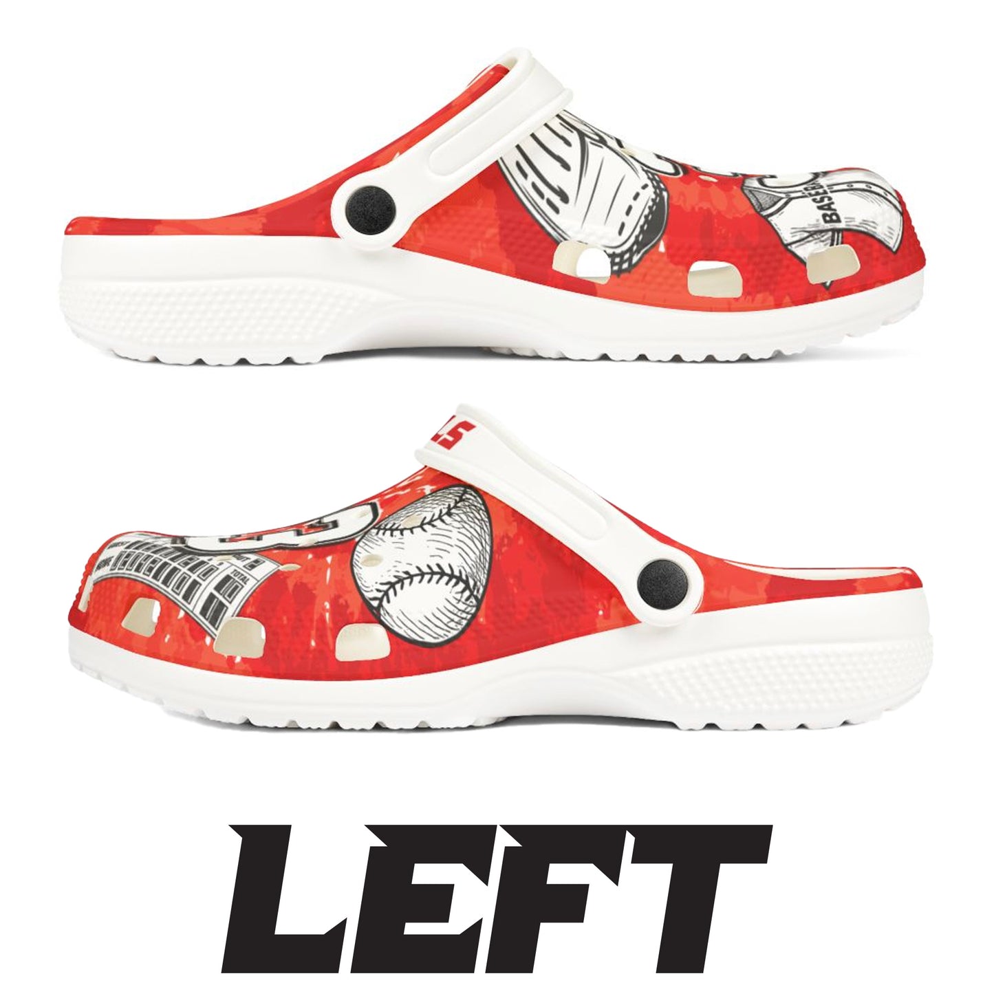 Personalized Custom Child and Adult Baseball Tie Dye Clogs Shoes