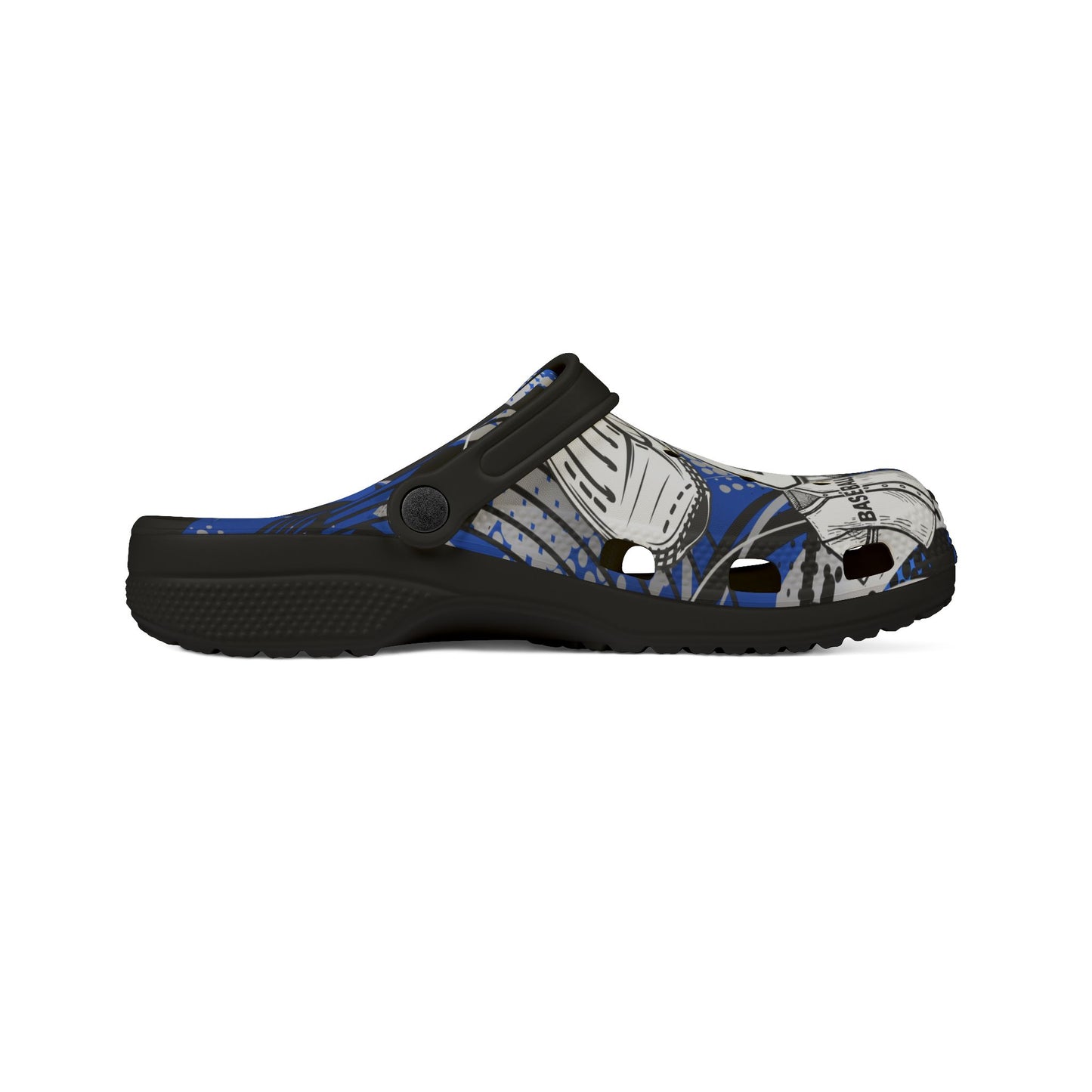 Personalized Custom Blue Velocity Child and Adult Baseball Clogs Shoes