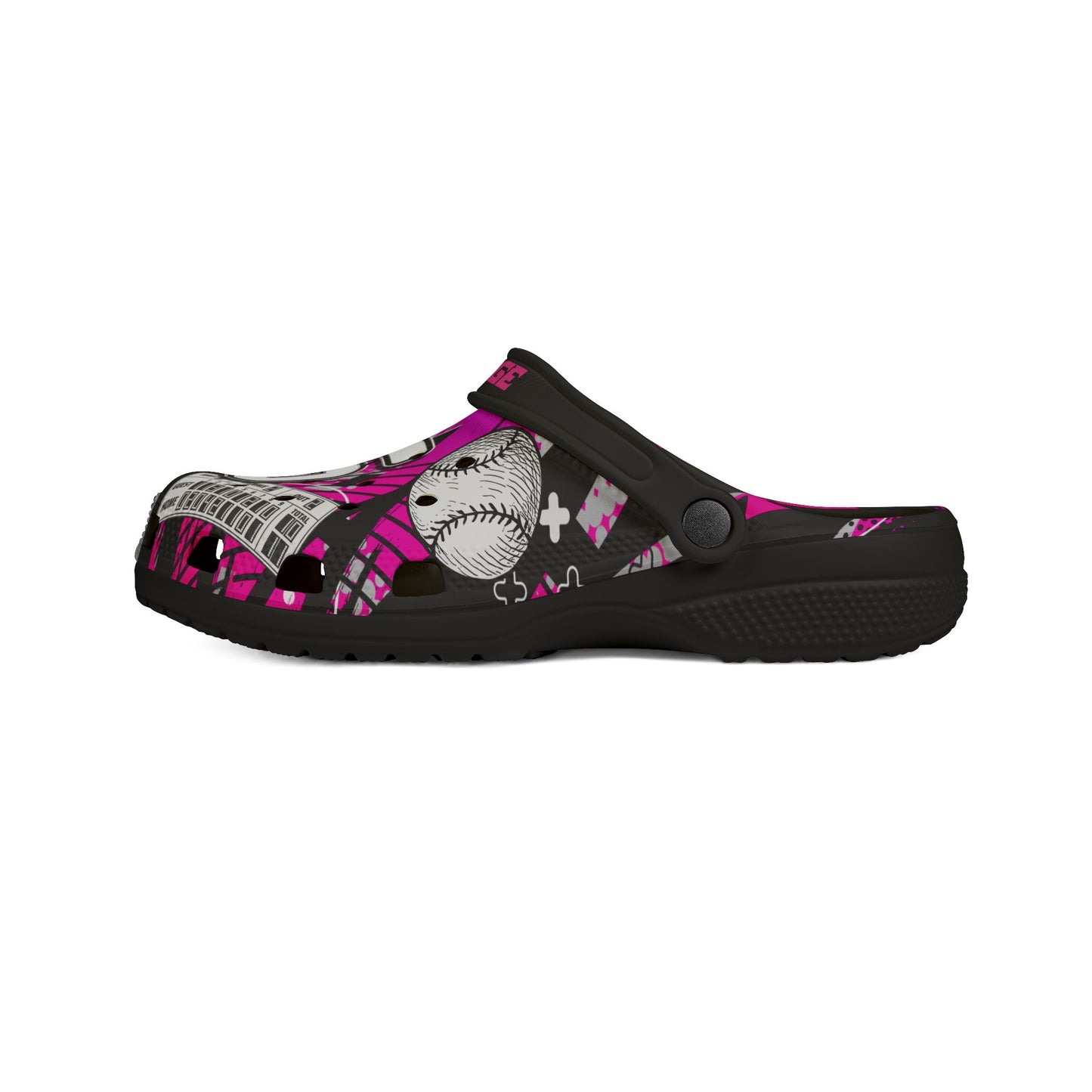 Personalized Custom Pink Velocity Child and Adult Baseball Clogs Shoes