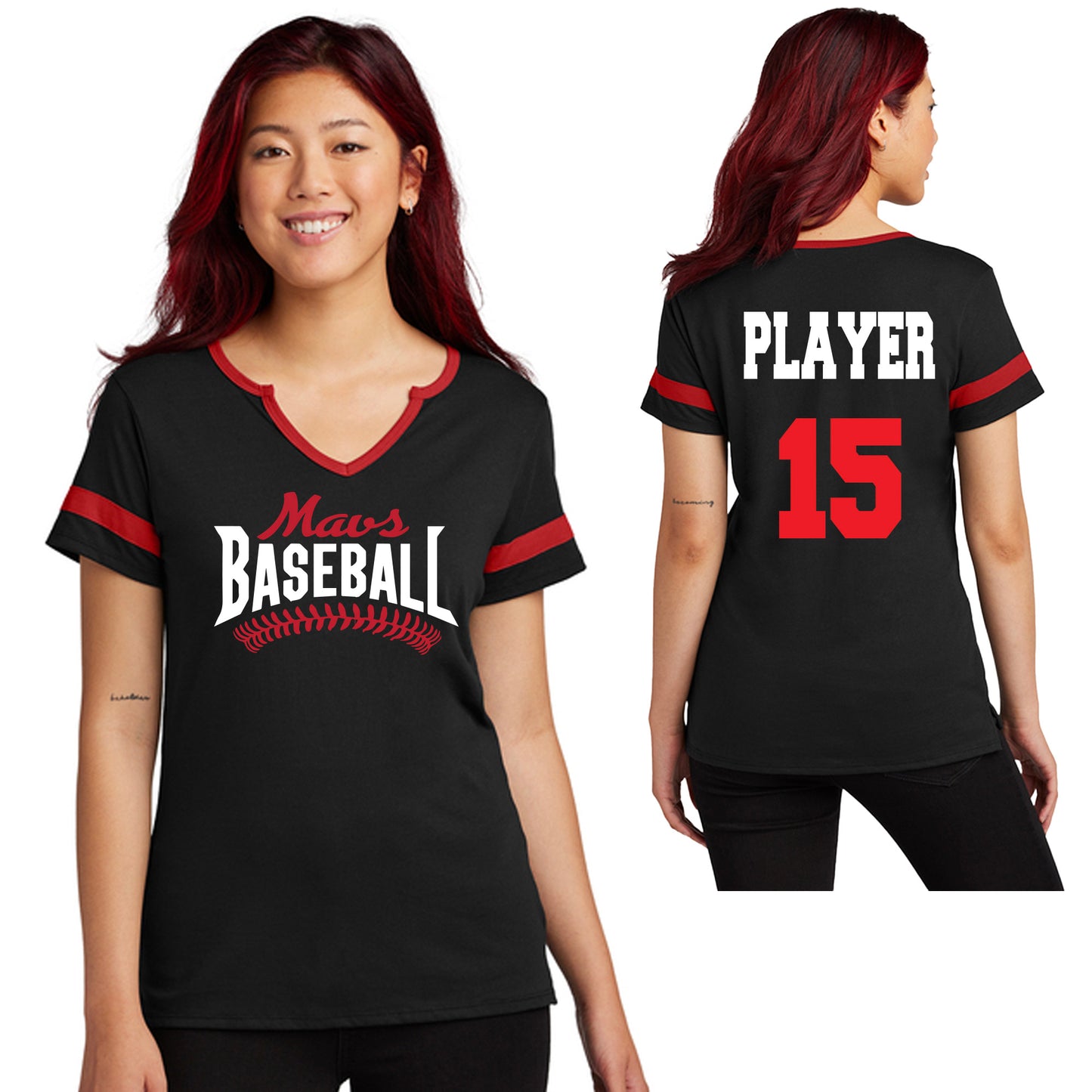 Mavs Baseball Women's Halftime Notch Neck Tee by Sport-Tek
