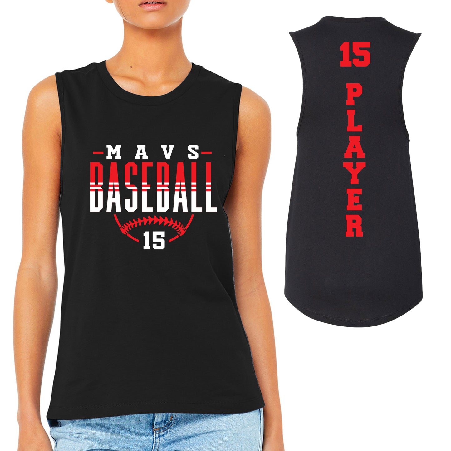 Mavs Baseball Women's Bella Canvas Cotton Muscle Tank