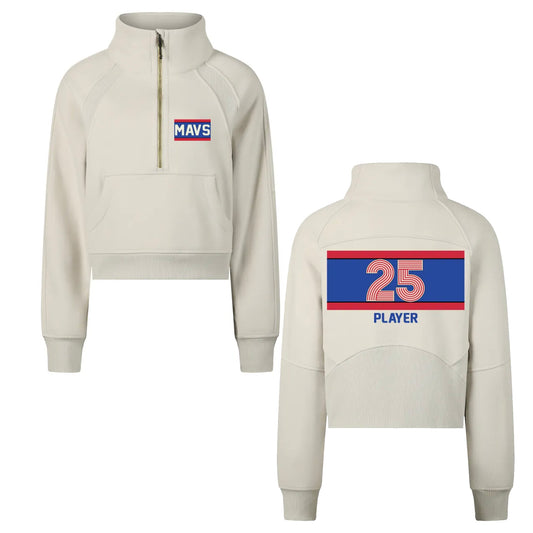 Mavs Basketball Women's Cropped Half Zipped Sweatshirt