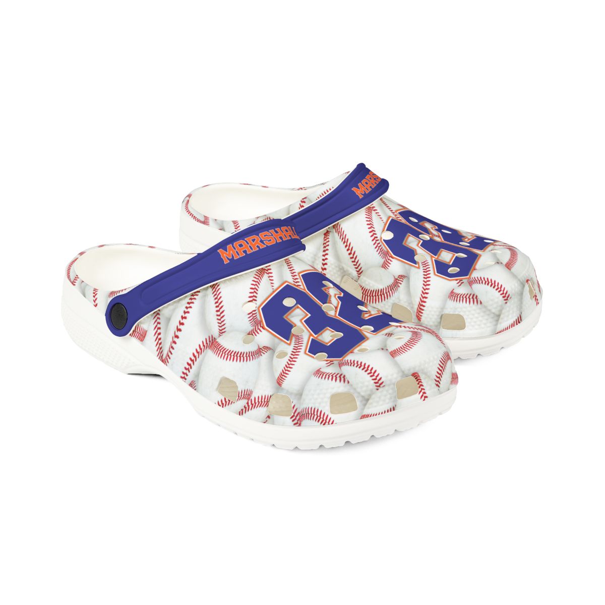 Personalized Custom Baseball Pattern Child and Adult Baseball Clogs Shoes