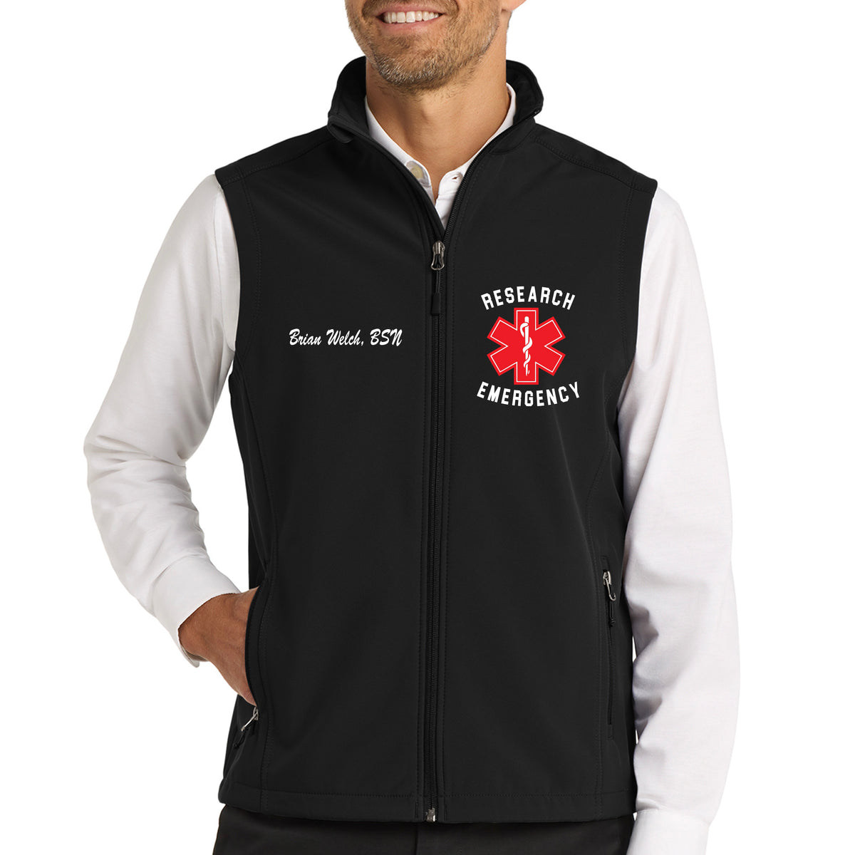 Research Emergency Team  - Men's Core Soft Shell Vest by Port & Co - J325