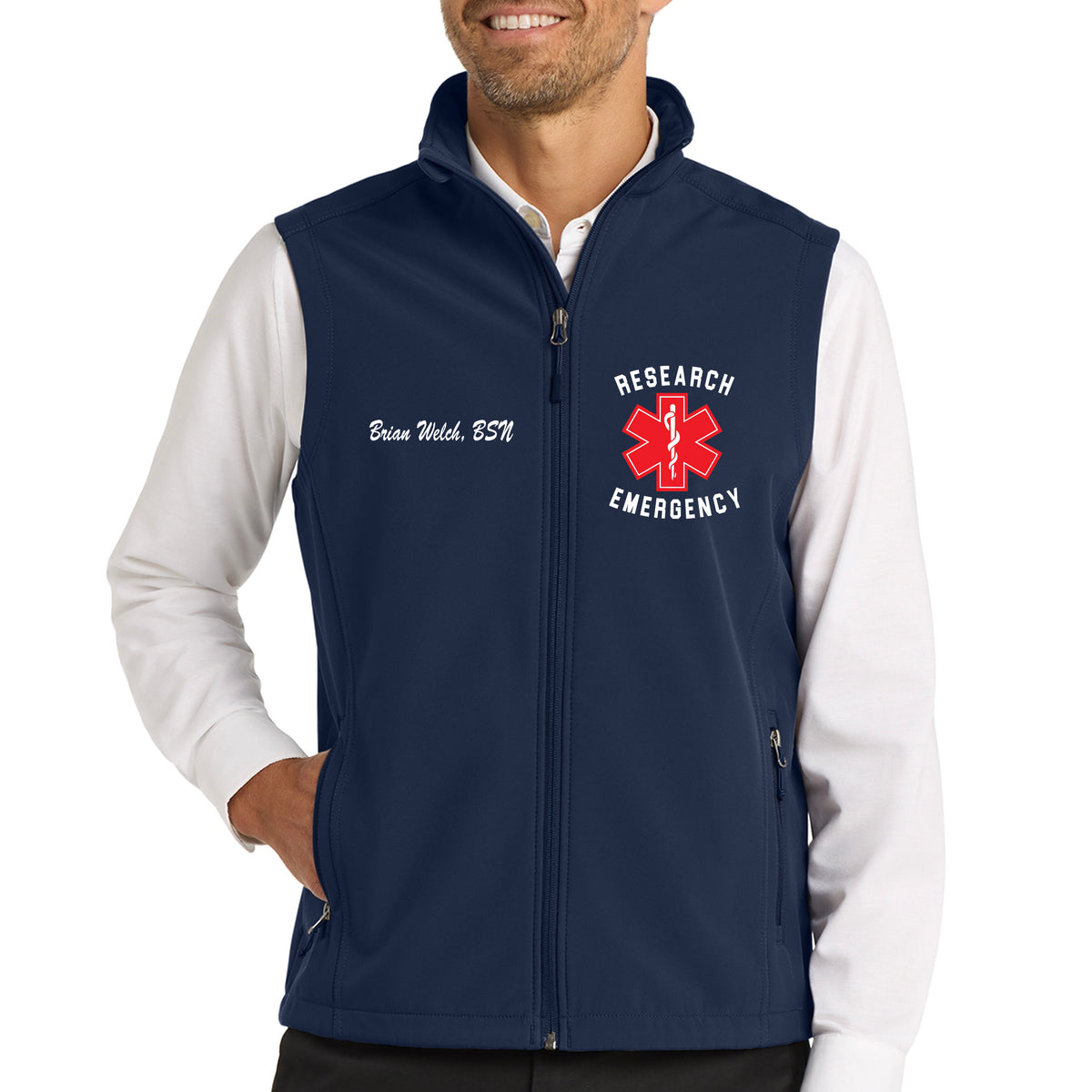 Research Emergency Team  - Men's Core Soft Shell Vest by Port & Co - J325