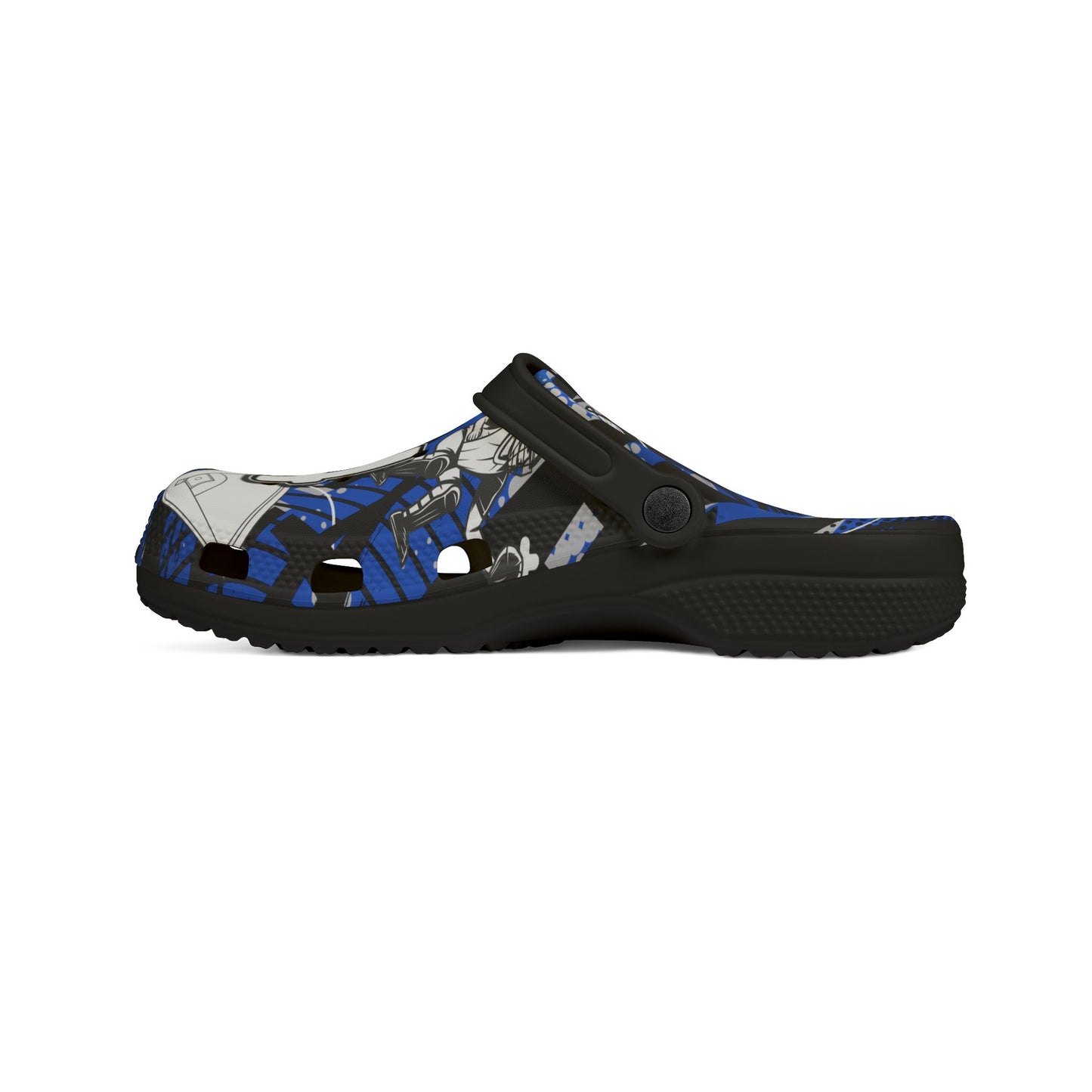Personalized Custom Blue Velocity Child and Adult Baseball Clogs Shoes