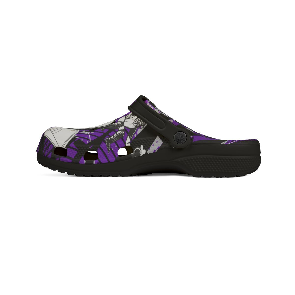 Personalized Custom Purple Velocity Child and Adult Baseball Clogs Shoes