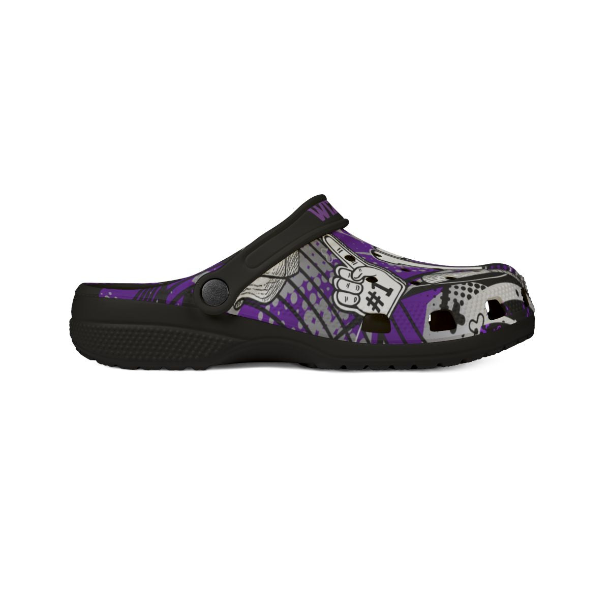 Personalized Custom Purple Velocity Child and Adult Baseball Clogs Shoes