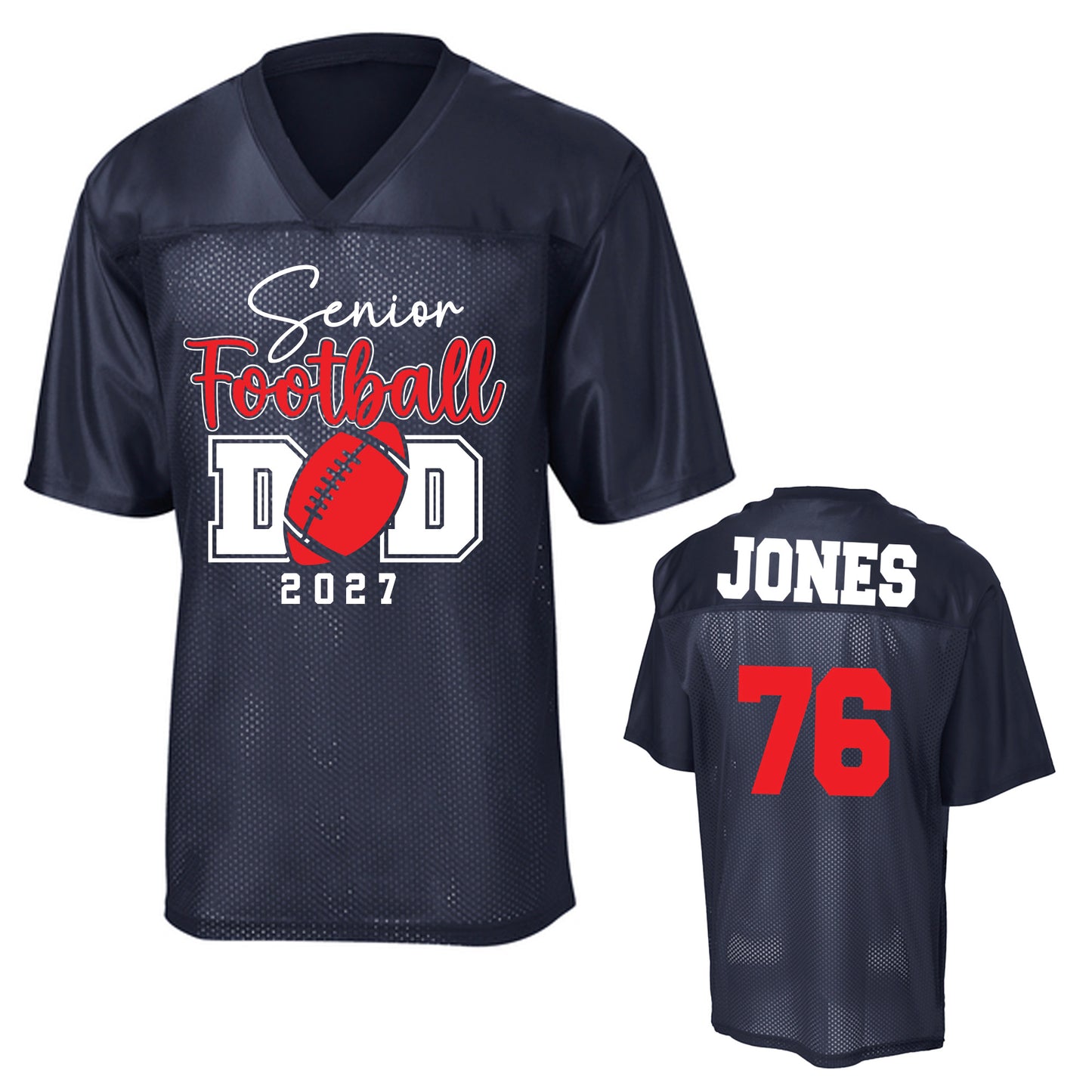 Patriots Senior Football Dad Design Unisex Navy Sport-Tek Replica Football Jersey - ST307
